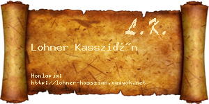 Lohner Kasszián névjegykártya